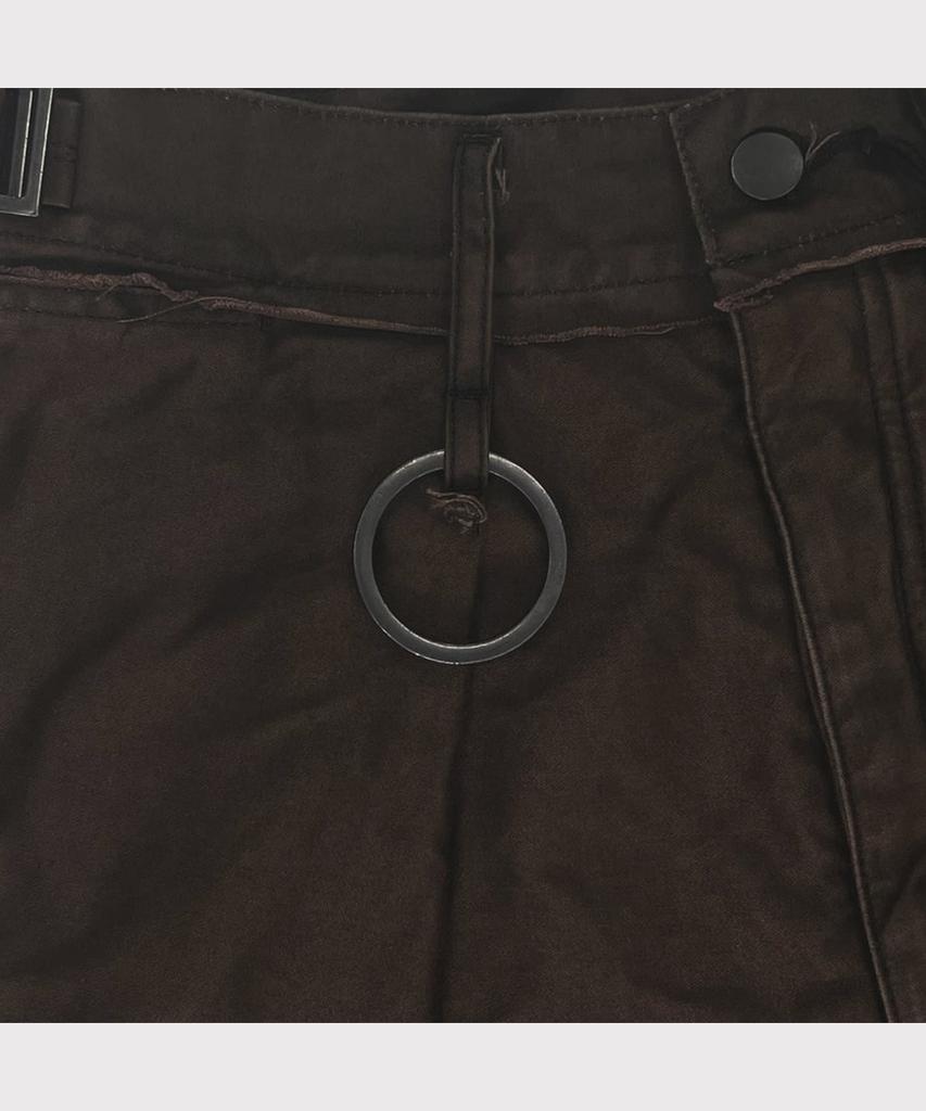 Maineoseu Slash Seam Twist Cargo Pants(Pigment Dyed Moleskin) - Mocha