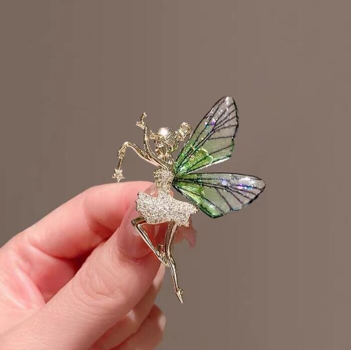 Angel Wings High-End Dancing Girl Brooch: Creative Coat Corsage and Clothing Accessory