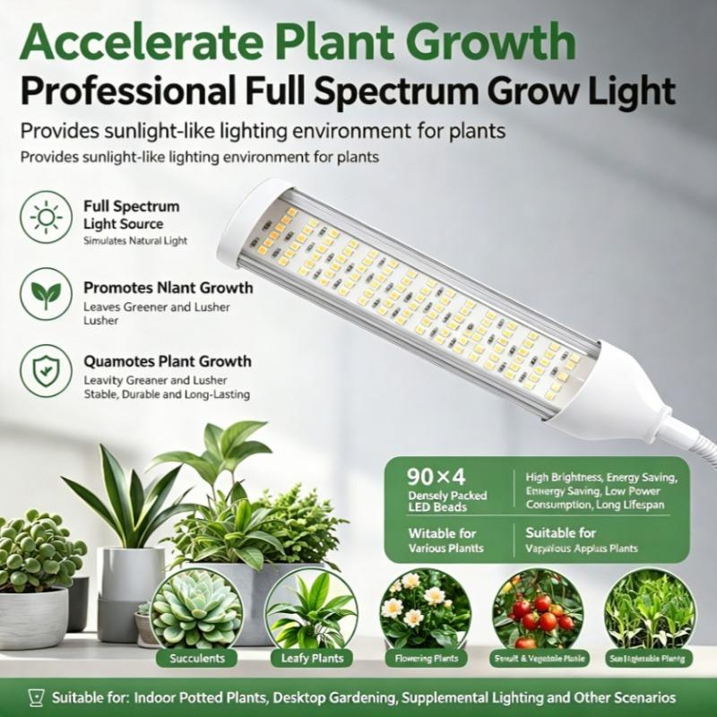 105LED Plant Growth Light 12V Fill Light Dimming Timing Full Spectrum Seedling, Succulent Green Plants Imitating Sunlight