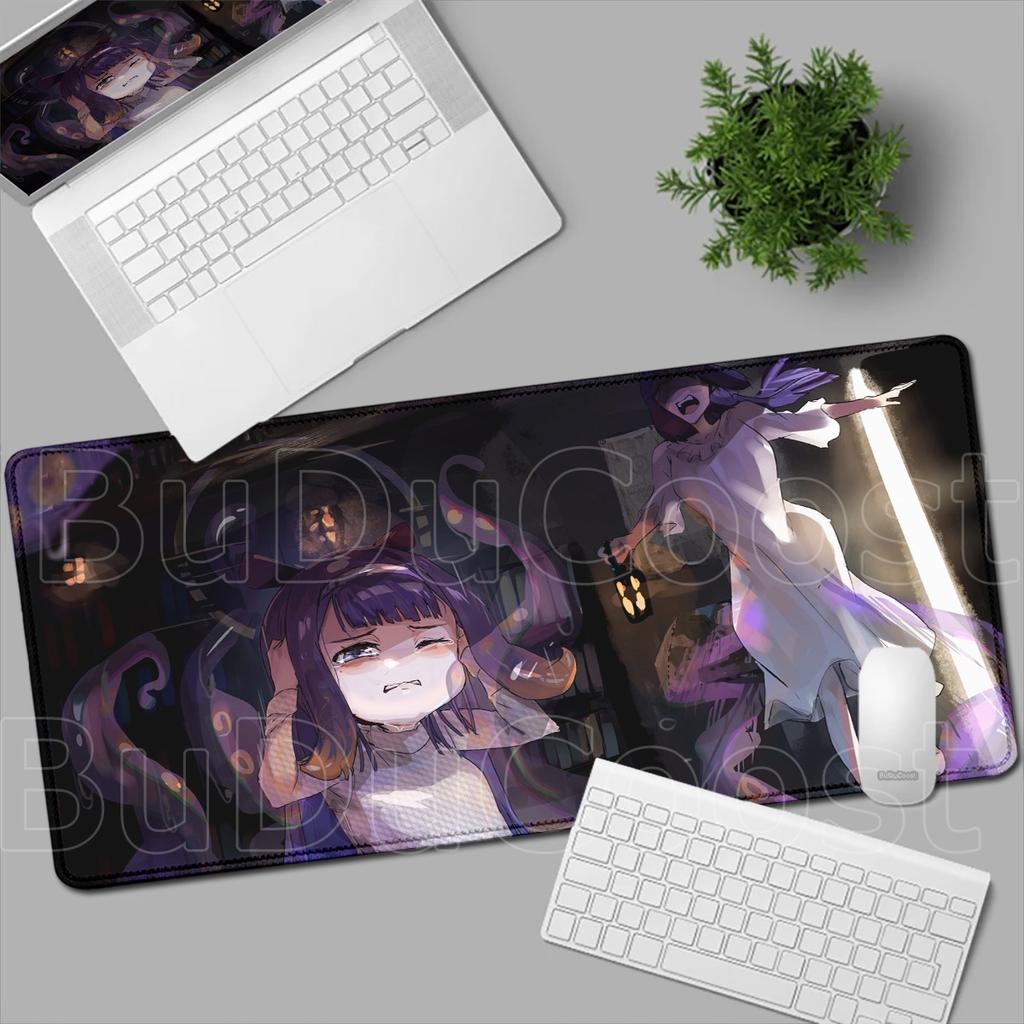 Locking Edge Hololive Computer Office Keyboard Mat XXL Kawaii Anime Girl Ninomae Ina'nis Mousepad Large Office Cabinet Table Mat