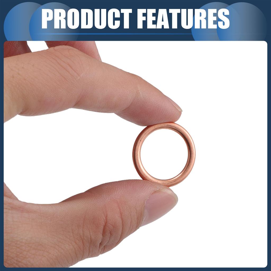 INFINAUTO 16mm 0.63" ID No.11137546275 MINI Drain Plug Gasket for R56 LCI 2009-2013 Aluminum Alloy Copper Color 25pcs