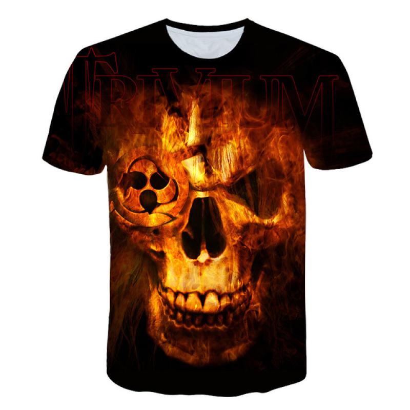 Summer Men's T-shirt Casual Round Neck Short-sleeved T-shirt Devil Skull Fashion Trendy Brand Skull 3D T-shirt Streetwear Tops