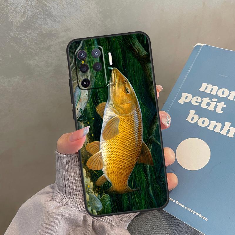 Carp Fishing Case For Oppo A40 A60 A80 A98 A78 A18 A38 A58 A16 A76 A96 A17 A77 A74 A94 A54 A57S A15 Cover