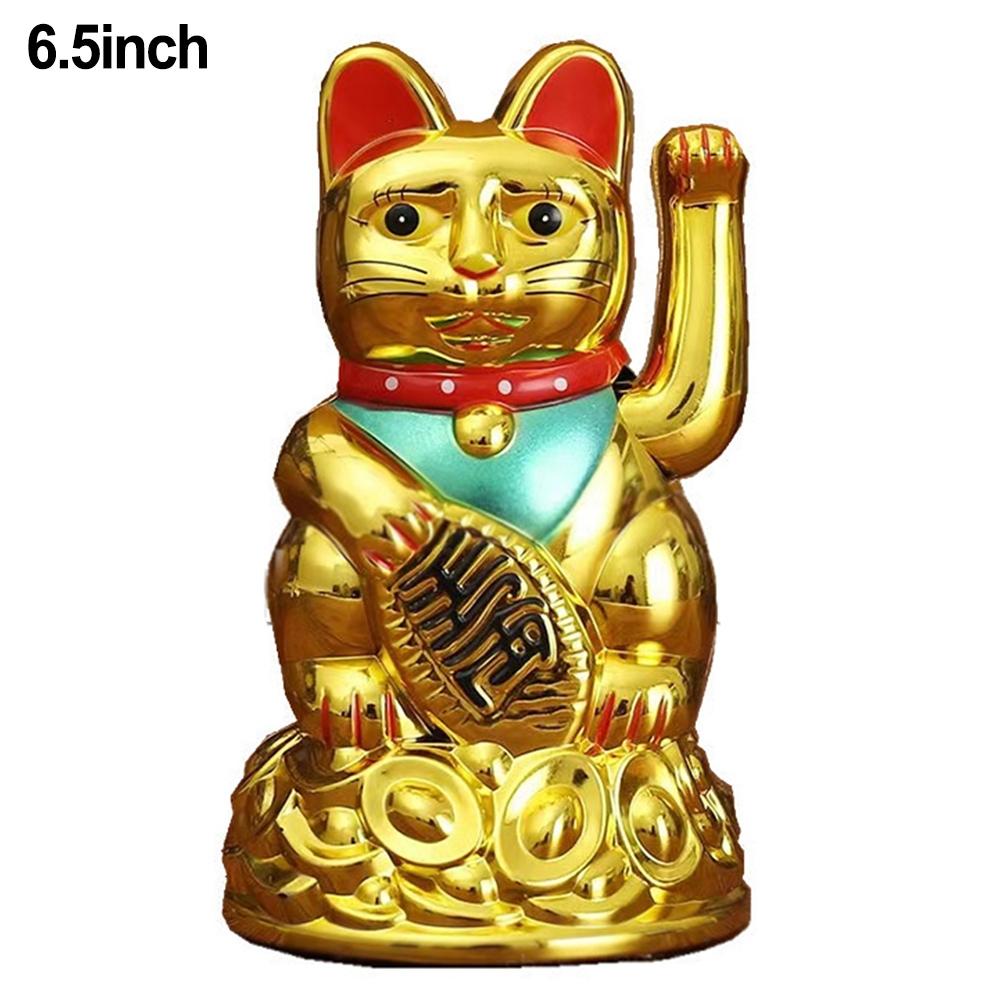 Lucky Waving Cat Lucky Cat Plastic 6.5\" Inch Car High Quality