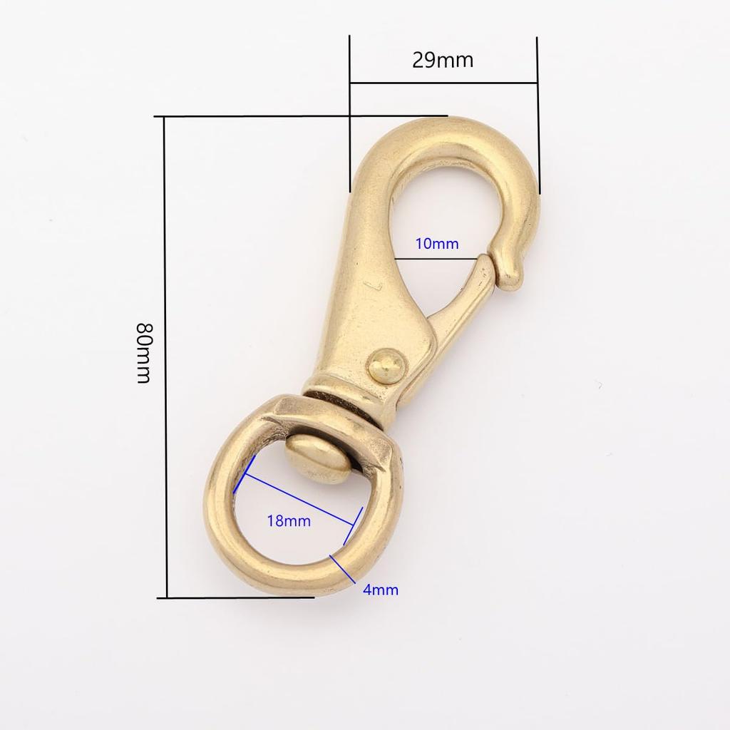Kokungkuan Made In Japan Brass Yacht Clasp, Round Head, 18mm, Heavyweight, for Bags and Leather Crafts