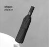 Fully Automatic Windproof Three-Fold Umbrella with Reinforced Structure and Black Sun Protection Coating, Customizable Logo Available.