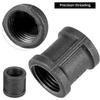 New Black Pipe Fittings Malleable Iron Elbow Pipe Connection 1/2'' 3/4'' 1'' Threaded Decor Furniture