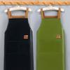Adjustable PU Leather Apron with Pocket Waterproof Pinafore Oil Resistant Apron for Home Cooking and Kitchen Cleaning