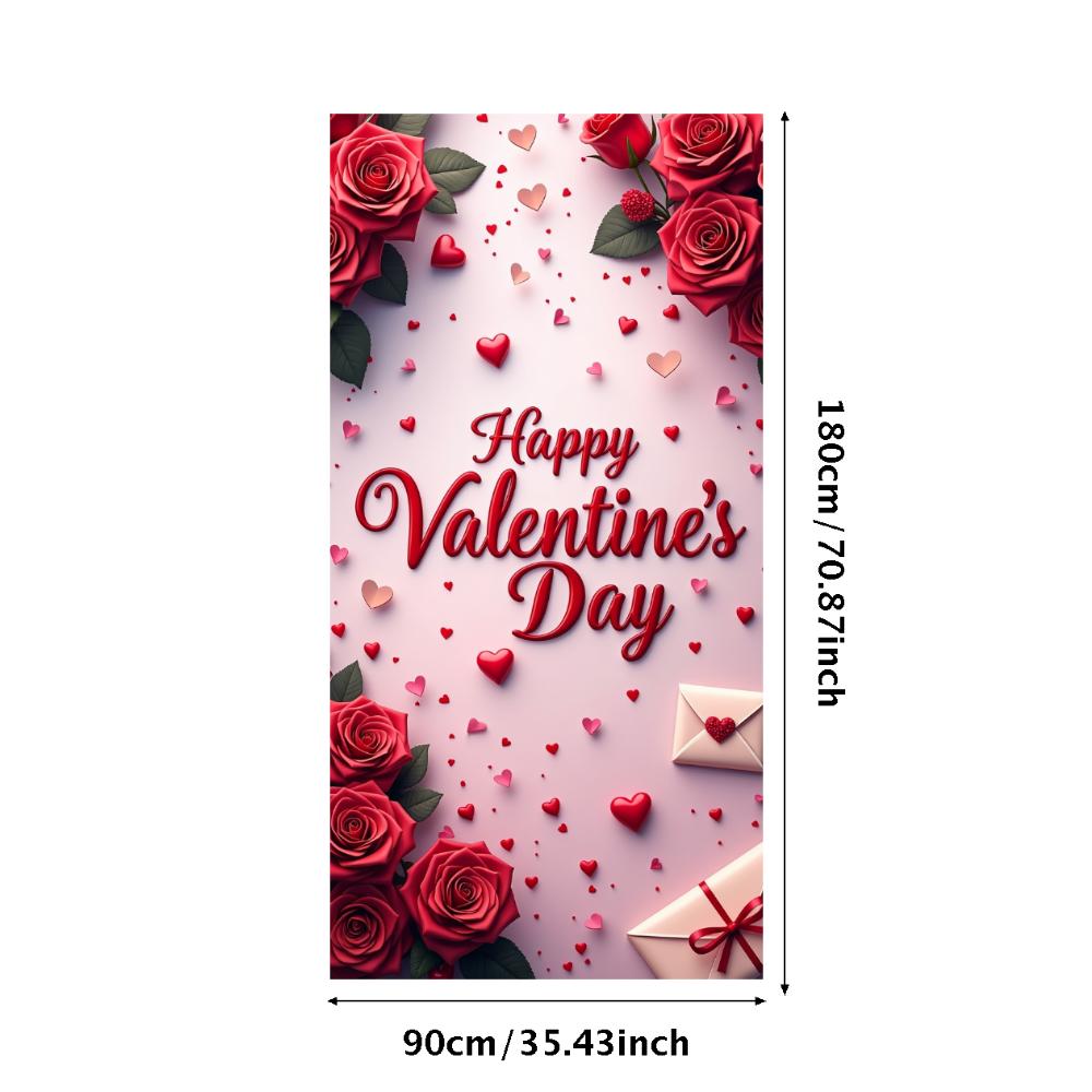 

Romantic Decorative backdrop Unique Photo Red Red roses Stunning Hearts for Love-themed event
