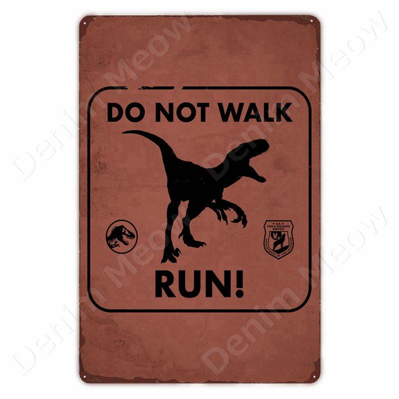 Vorsicht vor Dinosauriern Lustiges Vintage Blechschild Triceratops Plakette Wanddeko Garten Bauernhaus Außen Dekoration Vorsicht S