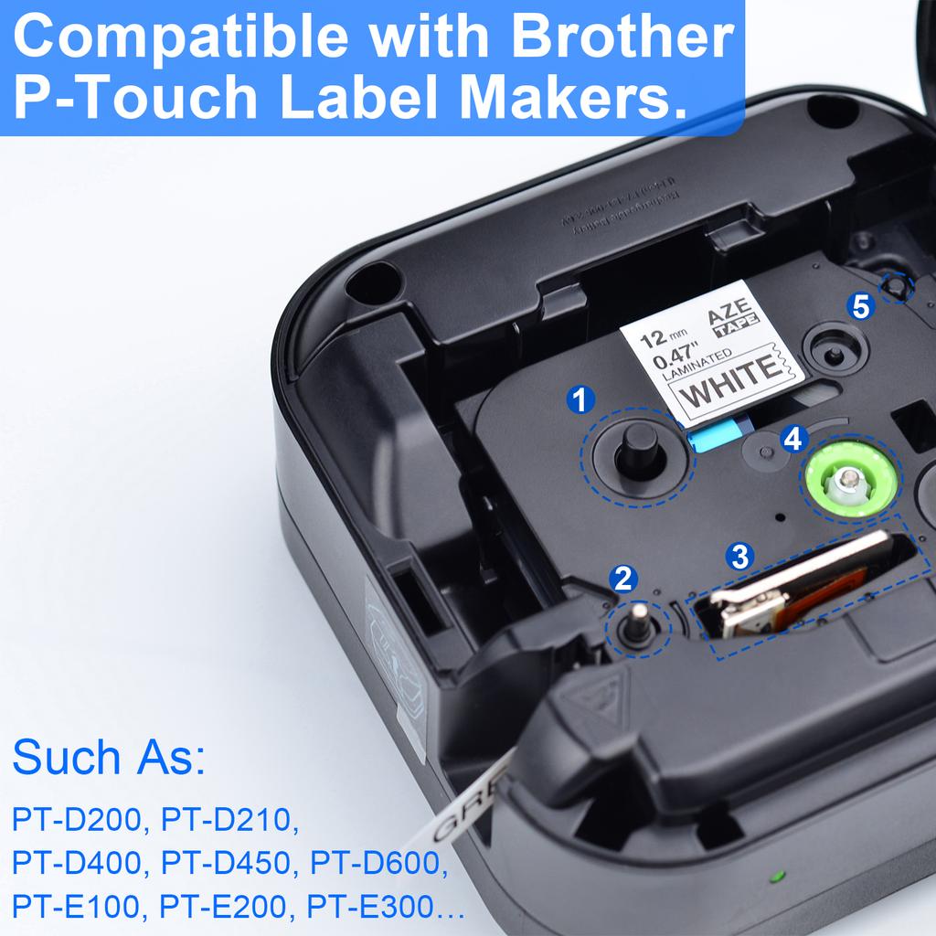 1Pcs Multicolor Compatible for Brother Ribbon 6/9/12/18/24mm TZ-231 631 251 Laminated Tape 100% Compatible Brother Label Printer