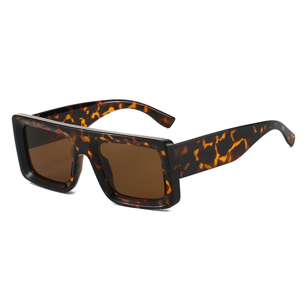 New Retro Tortoise Shell Square Women Sunglasses  Personality Brand Design Men Versatile Casual Glasses Uv400