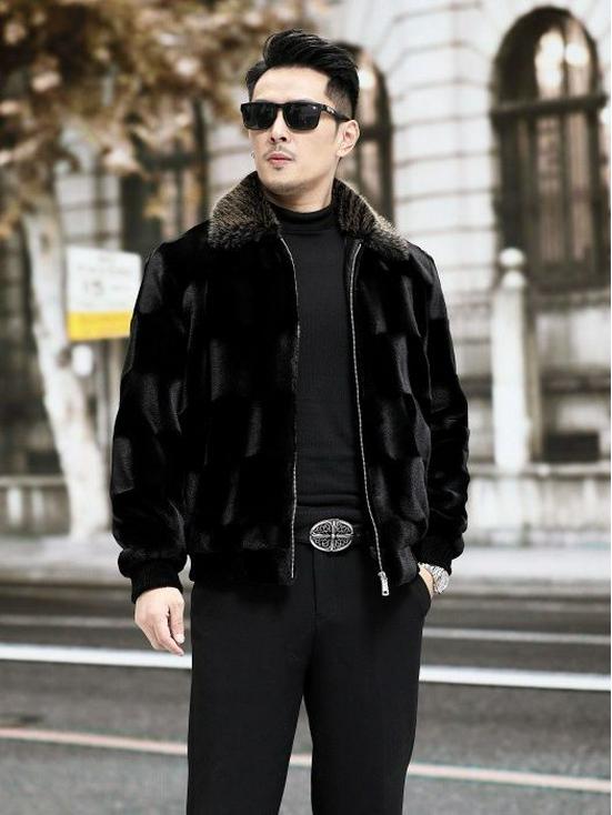 Men's Golden Mink Faux Fur Winter Coat