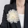 Elegant Sheer Tulle Feather Beaded Brooch Pin Decoration For Fashion Enthusiasts Stylish Clothing Embellishment