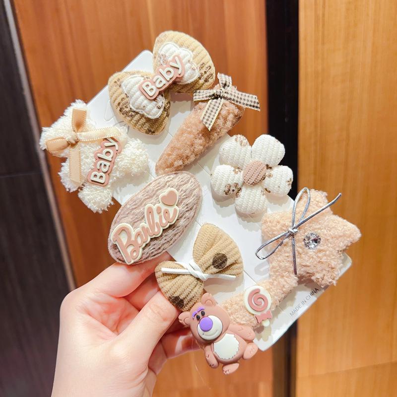 Pink 50-Piece Cute Hair Clip Set: Sweet Girly Japanese Cartoon Bangs Accessories