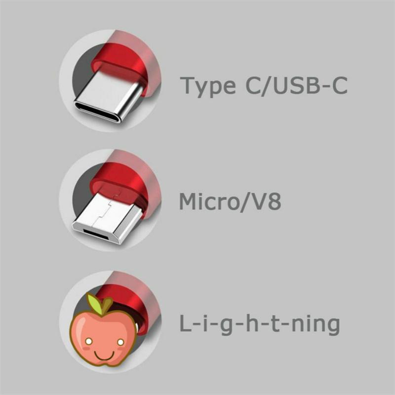 3-in-1 Datenkabel Kupferkern Nylon Geflochten Anti-Dehnungs Mehrfachanschluss 2a Schnellladung Handy Ladekabel