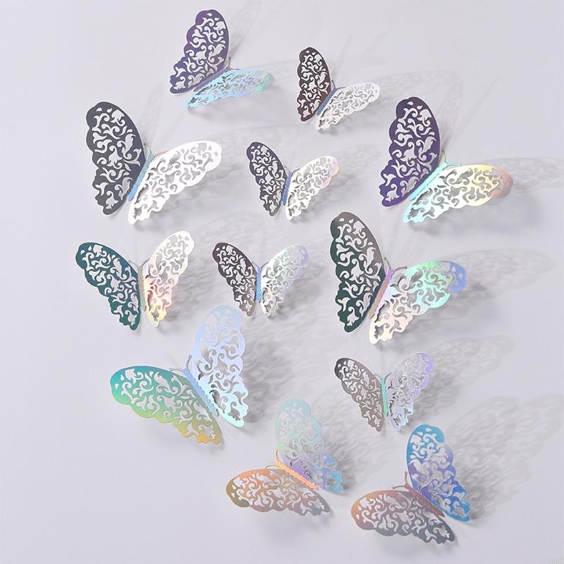 Hollow Butterfly Wall Decals Wall Decoration 3D Butterflies Wall Sticker Gift