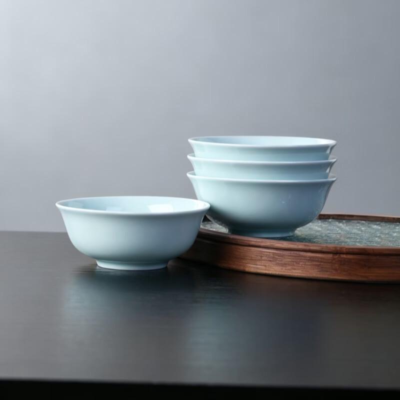 Jingdezhen Underglaze Celadon Ceramic Soup Bowl Set