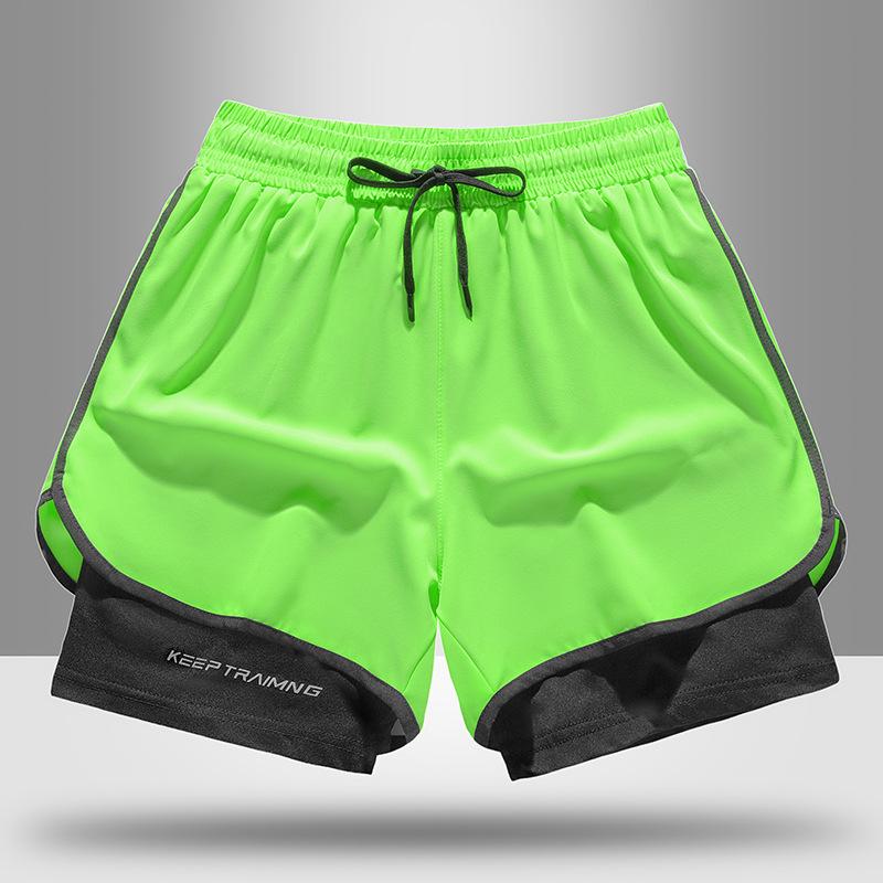Unisex Schnelltrocknende Zweiteilige Liner-Shorts für Sommer-Laufen, Basketball und Fitness