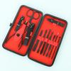 24-Piece Black & Red Manicure Set: Complete Nail Clipper and Beauty Tools Kit