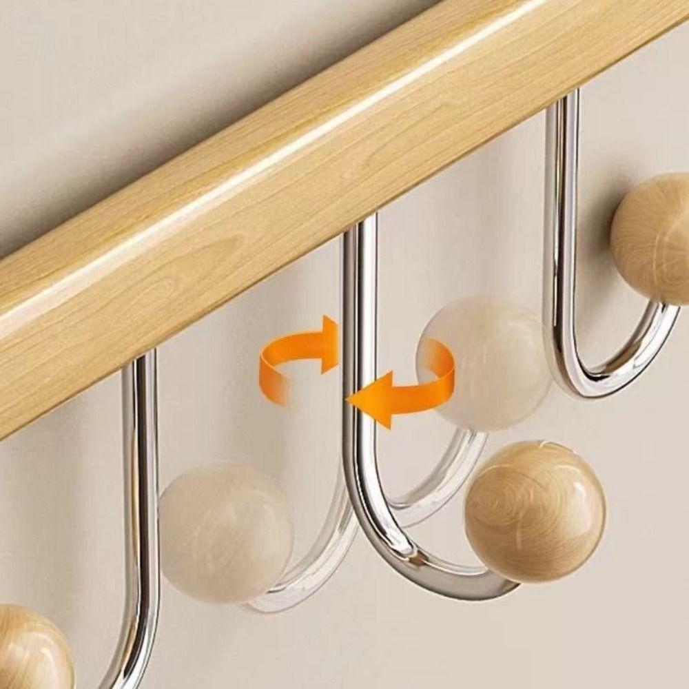 6 Hooks Over The Door Hooks Punch Free Large Capacity Hanging Storage Rack Space Saving Folding Clothes Coat Hooks for Home