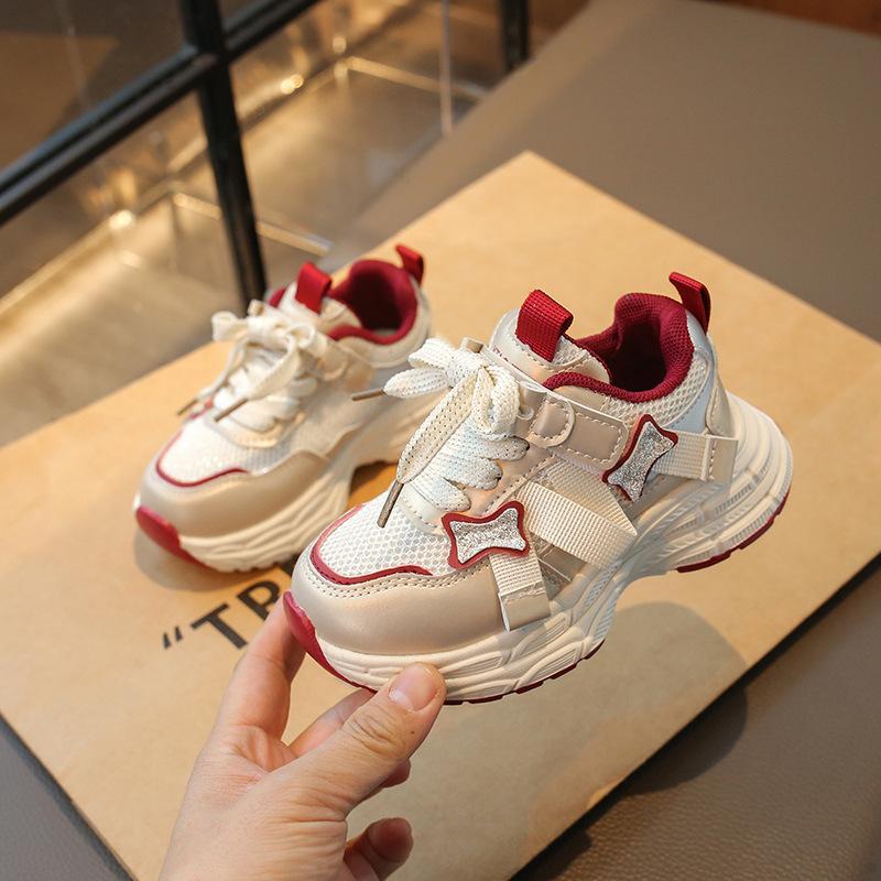 Girls sports shoes boys fashion dad shoes 2025 spring and autumn new children's running shoes mesh breathable casual shoes