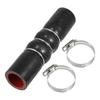 X AUTOHAUX 1 Set 28mm/1.10" 152mm/5.98" Length Black Red Car Silicone Hose with Clamp Hump Hose Hose Universal