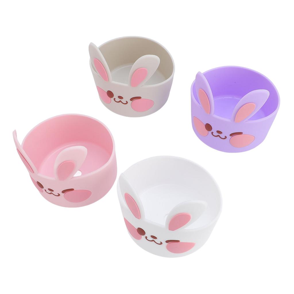 4 szt. Silikonowa osłonka na butelkę Odporna na zarysowania Antypoślizgowa Śliczny króliczek Silikonowa osłonka ochronna Zderzak