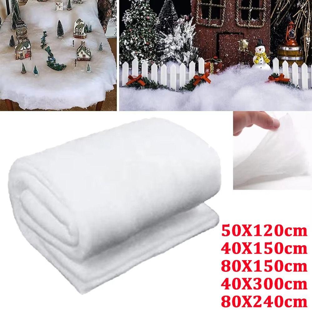 Artificial Cotton Christmas Snow Blanket Decoratiive Simulation Christmas Tree Backdrop DIY Reusable Christmas Snow Roll Mat