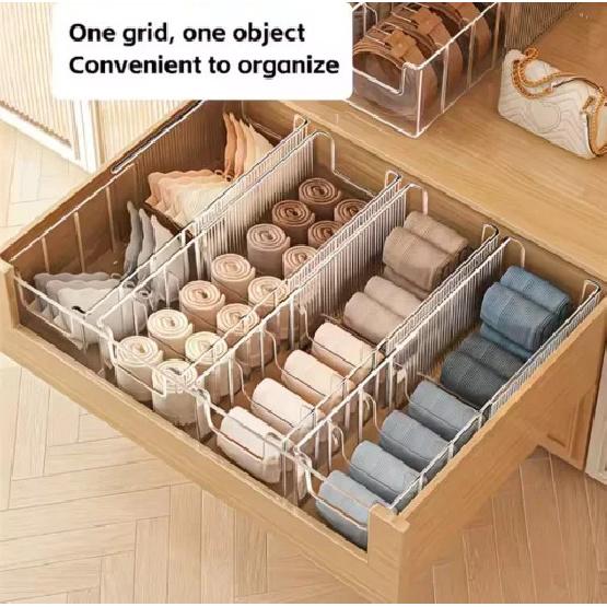 Expandable Underwear Socks Storage Box Adjustable Drawer Ties Organizer 24.5-43cm Transparent Infusion Box With Compartments