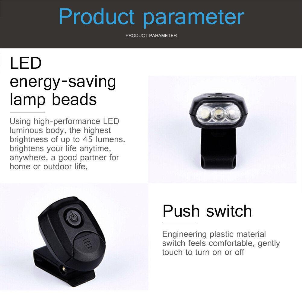 LED Cap Mounted Light Clip-on Lamp Hat Fishing Hiking Outdoor