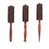 Boar Bristle Wood Roller Comb for Straight & Curly Hair Styling