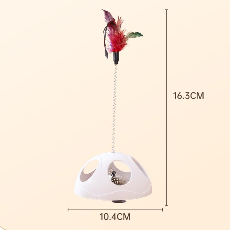 Interactive Spring Feather Cat Toy with Suction Cup Non-slip Detachable Training Exercise Hunting Teaser Wand Playful Kittens