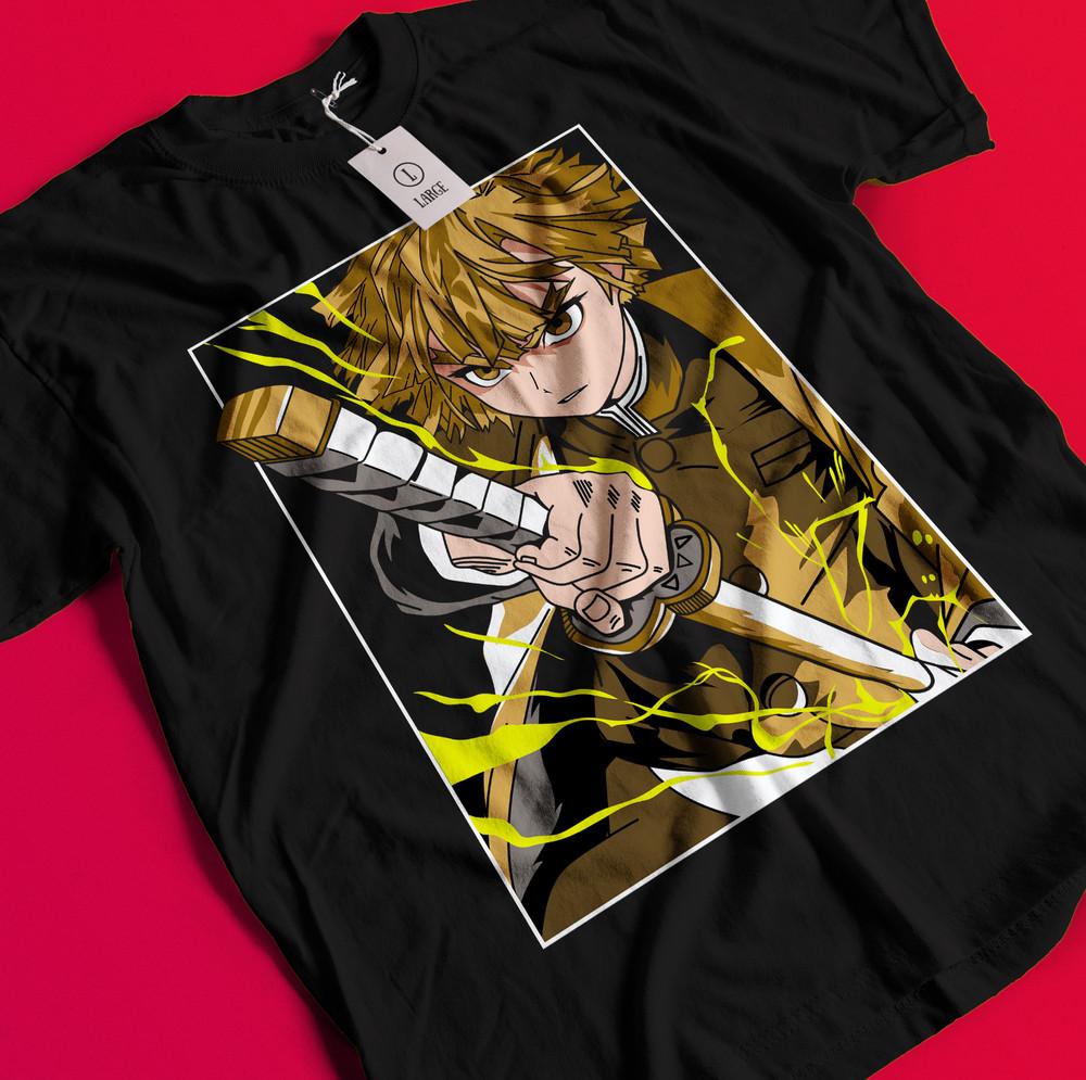 Demon Slayer Shirt Zenitsu Tshirt Tanjiro T-Shirt Muzan Doma Tee Inosuke Nezuko BB898