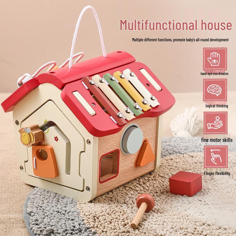 

Multifunctional Wooden Xylophone & Bead Maze Learning Toy