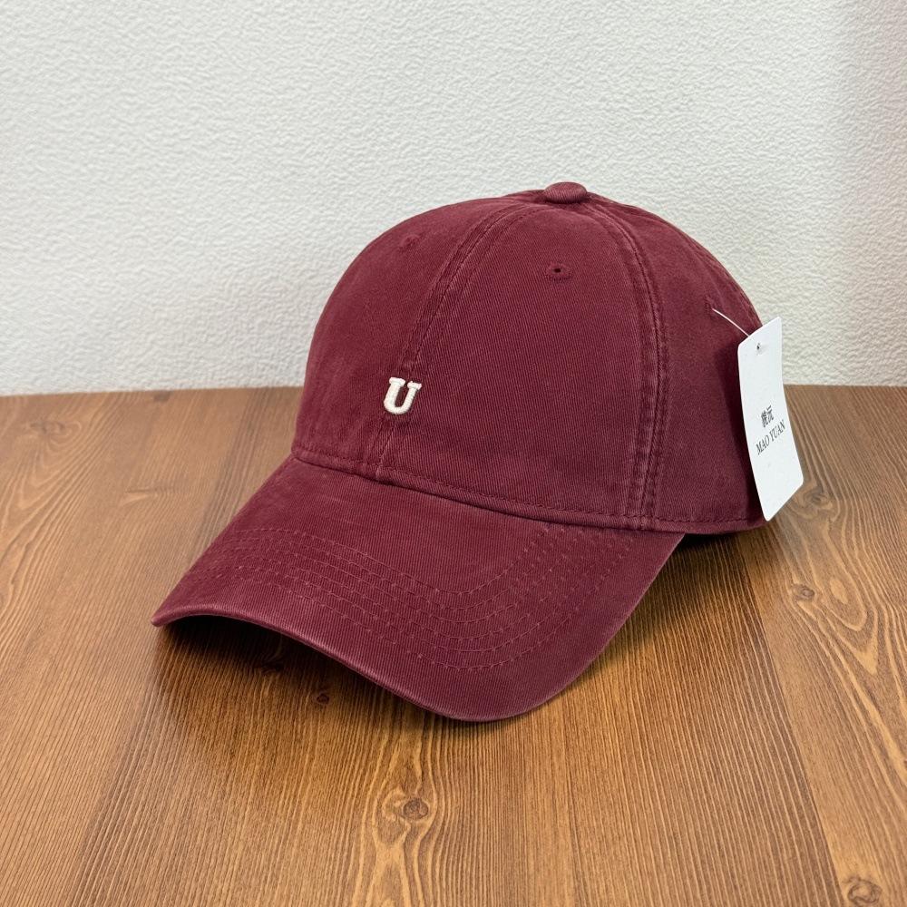 Fashion Hat High Quality Letter U Embroidery Baseball Hat Men's and Women's Korean Version Big Head Circumference Face Small Shade Cap Couple Hat