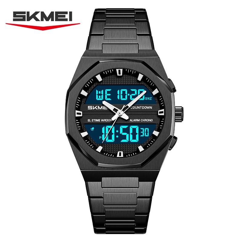 SKMEI 2624 New Leisure Mens Fashion Sports Business Chrono Quartz Digital Watch Dual Display Wristwatch Clock Relogio Masculino