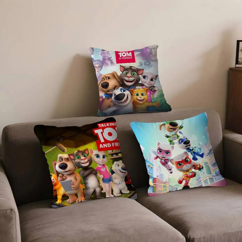 Talking Tom And Friends Cushion Cover Pillow Cover Decor Pillowcase Printed Cushion Case For Couch