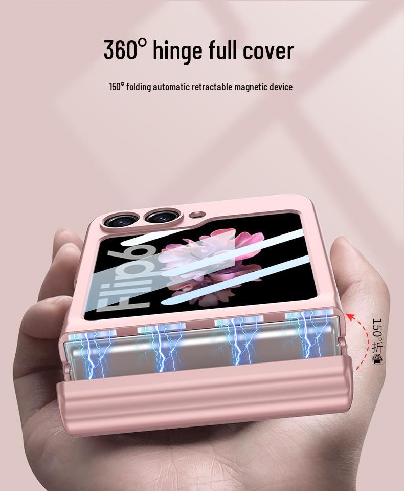 Samsung Z Flip6 Magnetic Pen Case: Stylish Holder with Foldable Screen Protection and Durable Hard Shell