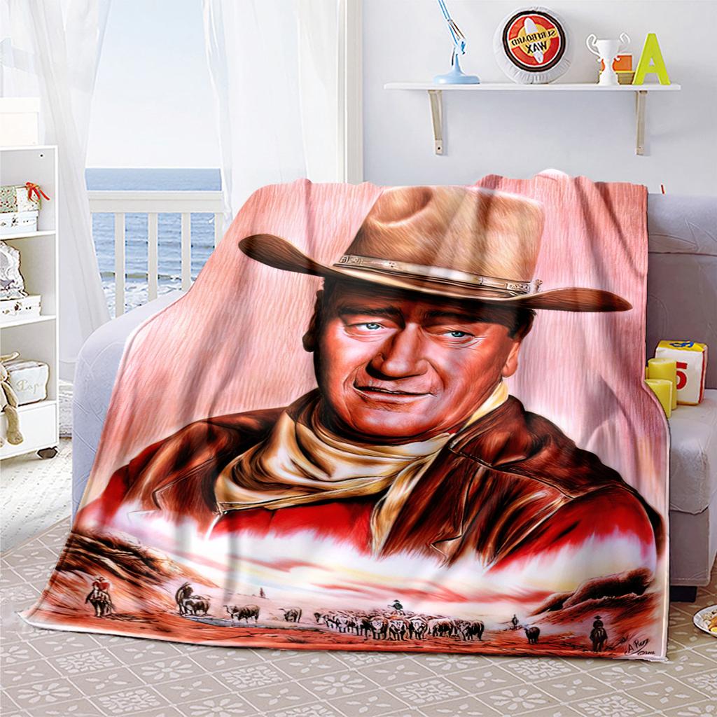 1pc John Wayne's Art Painting Blanket, Al Season Lightweigh Poster Blanket Home Office Outdoor Nap Multifunc Poster Blanketional Blanket