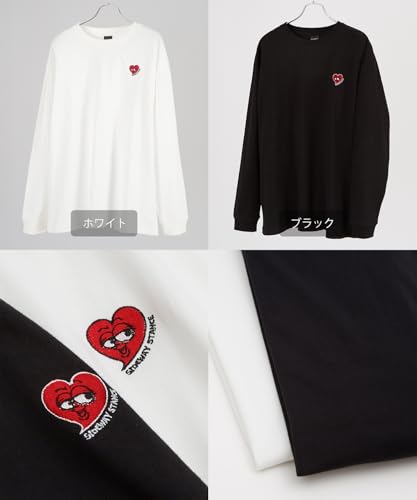 [IMPROVES] [SIDEWAYSTANCE] Embroidered Heart Long Sleeve T-Shirt