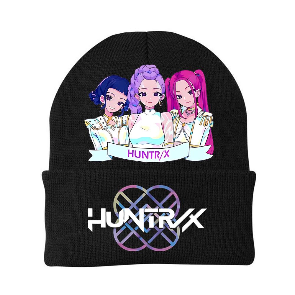 K-Pop Demon Hunters Kids Boys Girls Rumi Zoey Mira Knitted Hat Velvet Hat Autumn Winter Warm Kids Knitted Cap