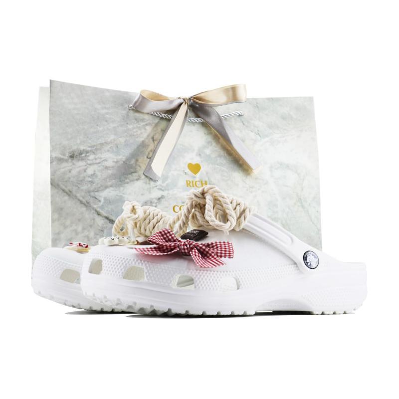 Crocs Classic Clog SDS EVA Red Check Clogs Unisex White