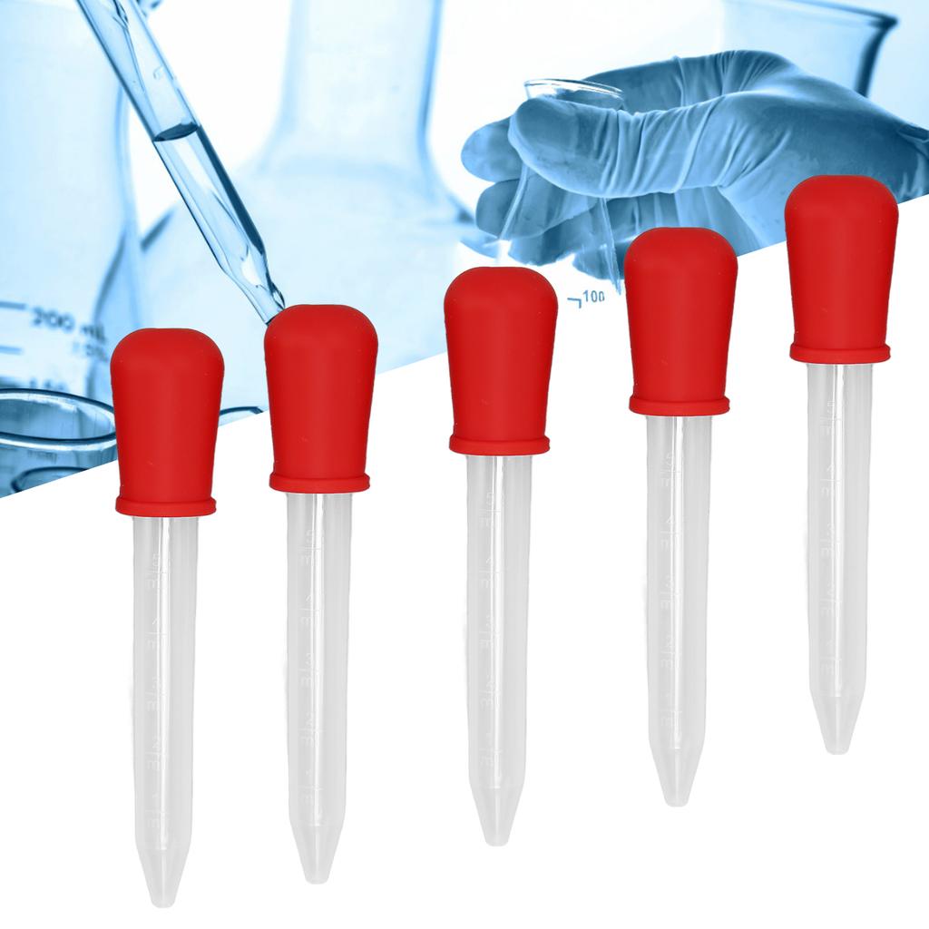 5Pcs Transfer Pipettes 5ml Silicone Material Easy Cleaning Making Disposable   Dropper