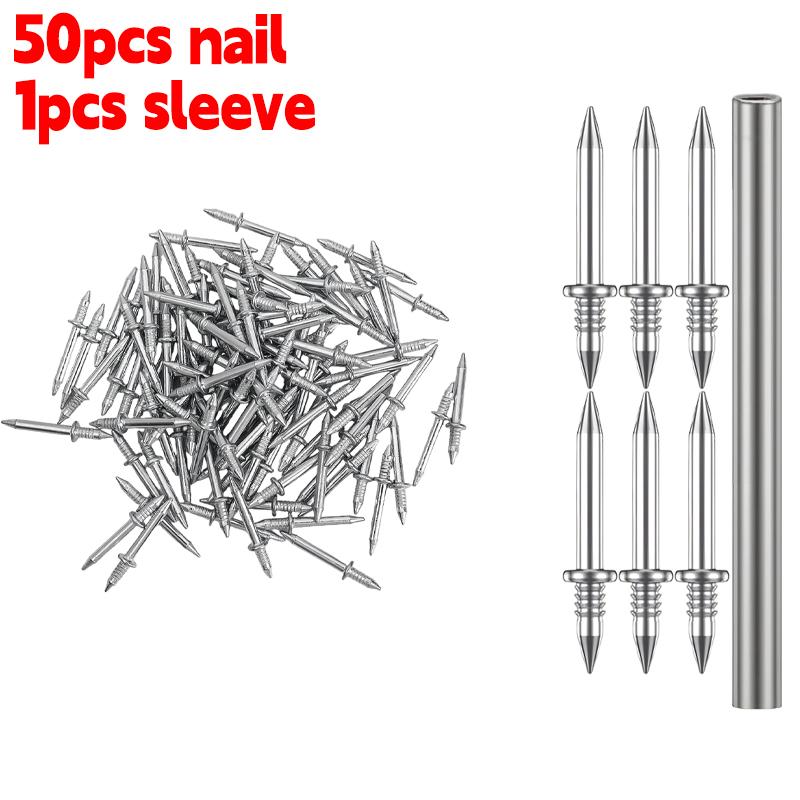 

Double-Headed Invisible Seamless Nails Skirting Thread Nail with Sleeve Woodworking Fixator Screws Tool Hardware Fastener