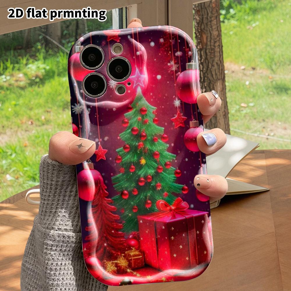Phone Case: 2D Flat, Fits iPhone 12 Pro To 18, Phone Accessory, Rose Red Christmas Theme, Perfect Festive Gift for Christmas and Halloween