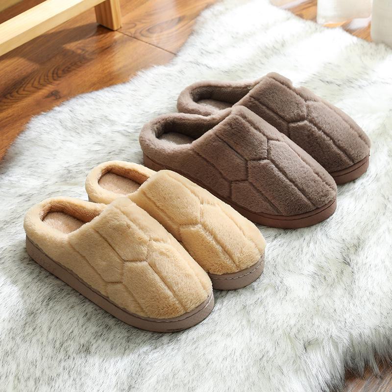 Women's Plush Cotton Slippers: Cozy Indoor Shoes for Autumn and Winter
