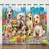 Curtain Cartoon Animal Dog Digital Printing Bedroom Blackout Curtain Punching