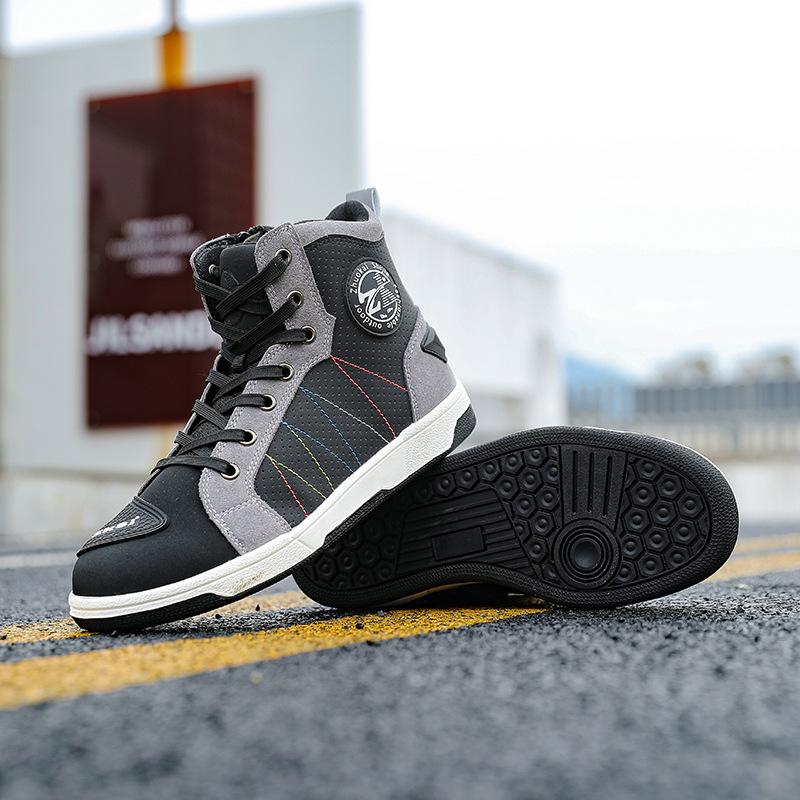 Four Season Motorcycle Riding Boots: Breathable, Anti-Fall, Road Racing & Parkour Shoes