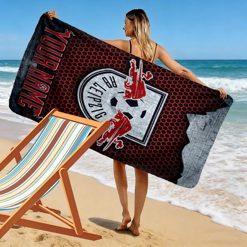 Name Custom RB Leipzig Print Beach Towel, Large Soft Quick Dry Towel for Beach Camping Swimming